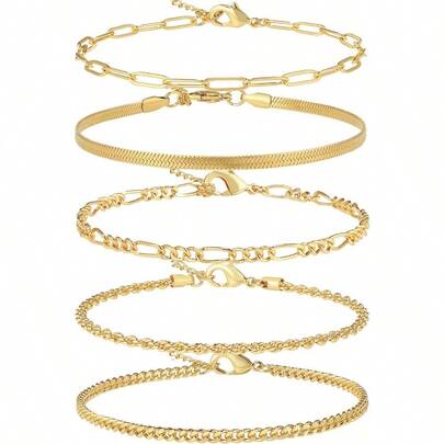 Gold/Silver Plated Anklet Bracelets For Women Waterproof Plus Size Cuban Link Chain Ankle Bracelet For Large Ankle 912inch