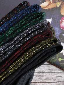 3 đôi tất mùa đông cho nữ, phong cách Hàn Quốc, màu tối, chỉ kim loại, dài đến bắp chân, gợi cảm - Nhiều màu - Xem 8