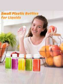 1/6/12pcs Mini Ginger Cups, 2oz Tiny Juice Bottles With White Screw Lids, Small Beverage Containers, Reusable, Leak-Proof, Freezer , Transparent With Measurement Marks, Suitable For Liquid, Juice, Jam - Multicolor - View 9