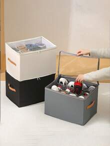 Foldable With Lid, Visual Multifunctional With Grid, Clothing, Shoes, Miscellaneous Items, Storage Box - Multicolor - View 2