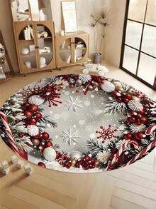 Christmas Theme Rug - Snowy Holiday Design, Washable & Stain Resistant, Soft Flannel With Non-Slip Memory Foam Backing, Suitable For Living Room, Bedroom, Entryway, Ideal For Christmas, Winter, Autumn Kitchen Rug Bathroom Decor - Multicolor - View 19