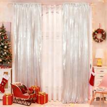 2pcs Gold Christmas Decorative Curtains, Made Of Shiny Gold Fabric - Multicolor - View 12