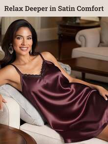 1pc Satin Fabric In Burgundy, Silky Lustrous Pearl Sheen Texture, Suitable For Wedding Party Decor, Chiffon Satin-Like Bridal Gown DIY, Fashion Scarves, Costume Lining, Sewing Backdrop And Arch Decor - Burgundy - View 8