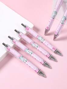 6 Stücke rosa Elefant Kugelschreiber mit schwarzer Spitze, einziehbare Stifte, Unterschriftsstifte, Gender Reveal Party Geschenke, Baby Shower Dekorationen, 1. Geburtstags Party Deko, Bridal-Shower Geschenke, Erste Geburtstags Party Geschenke, Baby Mädchen Party Zubehör, Baby Mädchen Shower Dekorationen