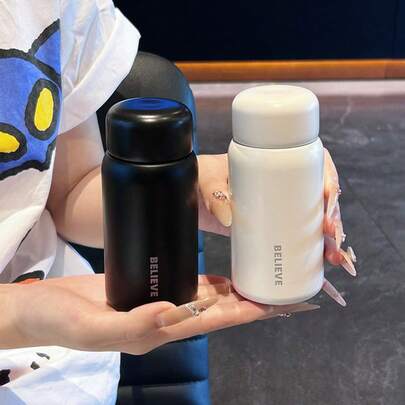 1 pieza Mini vaso aislado compacto, taza cápsula con estilo, botella personal ligera para exteriores, taza de oficina de acero inoxidable