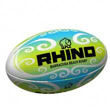 RHINO Barracuda Beach Rugby Ball (Green/Blue/White) - 100% Mixed - (RD1780) - Green - View 1