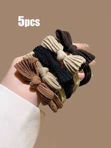 20pcs Mixed Color Bow Hair Scrunchies, Elegant Minimalist Korean Style Hair Ties For Ponytail Decoration, Cute Princess Casual Hair Accessories, Durable & Stretchy Ponytail Holder, Suitable For Daily Wear