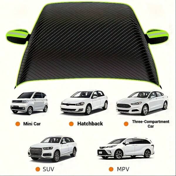 Universal Durable Oxford Cloth Windshield Cover, With UV Protection And Snow Shield Function, Easy Installation And Long-Lasting, Ensure Driving In Winter And Flexible In Snowy Conditions, High-Quality Material, Winter Car Accessory