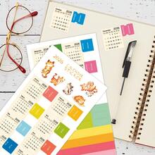 2 张 2026 年日历贴纸、月度计划表粘性索引分隔标签、12 个月页面周计划表标签，适用于笔记本日记本用品、记事本索引贴纸 - 彩色 - 查看 5