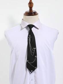 1pc Unisex Fashion Casual Versatile Lion/Pegasus/Faux Crystal Cross Decor Clip-On Tie, Suitable For Shirts, Banquets, Parties - Multicolor - View 11