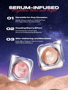 COLORKEY Diamond Solid Color Eyeshadow, Eyeshadow Warna Solid Berkilau Pigmen Tinggi, Eyeshadow Warna Solid Berkilau Mutiara, Riasan Cerah, Halus, Mudah Dibaurkan, Cepat Kering, dan Berkilau Tinggi, Bubuk Krim yang Tidak Pudar - S07 Meteor Brown - View 6