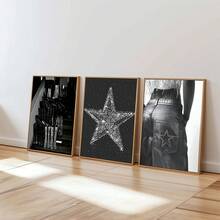 1/3 件时尚别致墙壁艺术画 Y2k 印刷帆布画亲吻嘴唇海报黑白美学少女装饰适用于卧室、客厅或宿舍房间装饰礼物无框 - 彩色 - 查看 2