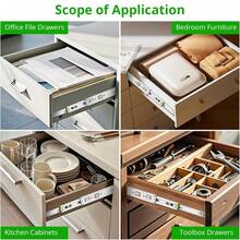 10 Pairs Full Extension Drawer Slides Rails, 12/14/16 Inch Drawer Slides 100LB Capacity, Heavy Duty Full Extension Ball Bearing, Side Mount Drawer Rails, Cabinet Drawer Slides For Dresser, Kitchen, Silver-10Pairs - 10 Pairs Silver - View 6