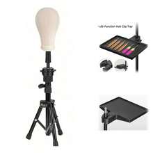 Wig Tray For Tripod Caddy & Wig Stand - Adjustable Multifunctional Tray For Hairdressing (Black) - 黑色 1pcs - 查看 3