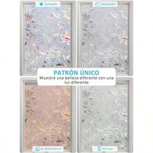 3D Pelcula Decorativa de Vidrio, Protector Privacidad Sin Pegamento, Autoadhesiva Anti, Pelcula para Ventana, Adecuado Hogar para Sala De Estar Bao Dormitorio Cocina Oficina 40x 300CM - Tulipán + 40x500 cm - Ver 3