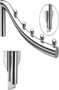 Folding Wall Mounted Clothes Hanger, Stainless Steel Cloth Rack, 2 Pack Laundry Hangers Metal Wall Mount Clothing Multiple Hook With Swing Arm Wardrobe Organizer Coat Hook For Bathroom, Bedroom, Room - ColorE - 查看 2