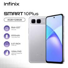 Infinix SMART 10 Plus 4GB+128GB 6.67英寸 120Hz 18W 快速充电 6000mAh 大容量电池 - 銀色 - 查看 10