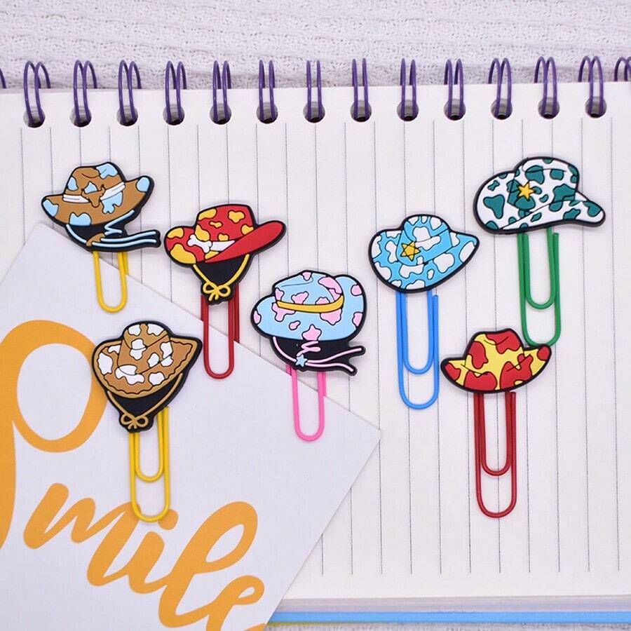 5 قطع/10 قطع مشابك قماش الجينز الجديدة، إشارات كتب للطلاب، مشابك ملفات DIY، مشابك ورق كبيرة بتصميمات كرتونية