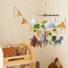 手工制作的绵羊、星星和月亮造型婴儿床铃，婴儿床挂饰，可爱动物造型玩具，益智玩具，提升手眼协调能力，预防近视，婴儿房装饰，多种颜色可选，新生儿摇铃玩具，亲子互动最佳礼物，生日、圣诞节礼物 - 彩色 - 查看 8