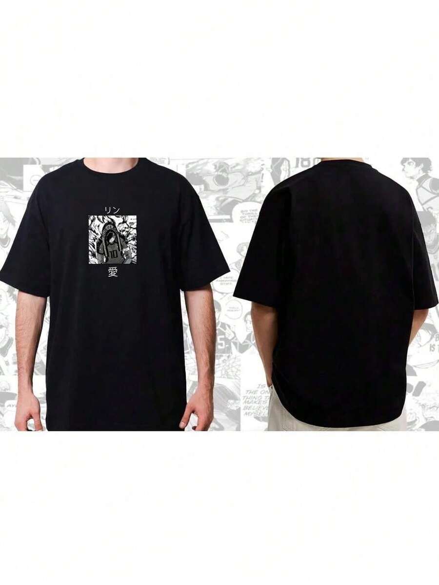 Blue Lock Shirt 100% Cotton Itoshi Rin T-Shirt - màu đen - Xem 1