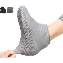 Cubre Zapatos Impermeable Lluvia para Hombre y Mujer, Cubierta para Calzado de Viaje Plegable, Antideslizante y Reutilizable, Exteriores Cubierta para Tenis, Funda para Botas de Lluvia - gris - Ver 2