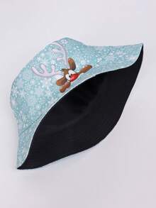 1 Stück Weihnachtsmann Partyhut aus Polyester, Muster und umkehrbar, warm, Herbst/Winter Weihnachtskostüm Zubehör, umkehrbarer Sonnenhut mit Weihnachtsmotiven