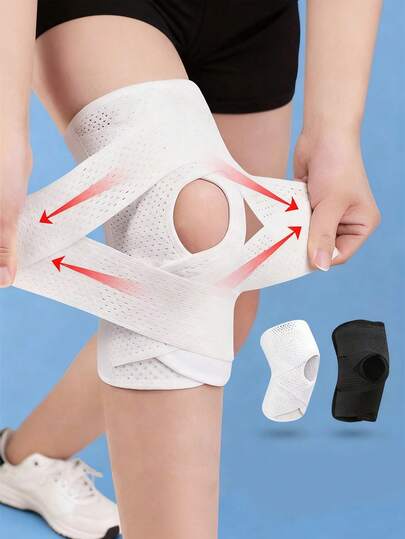 Justerbar sportknästöd Andningsbara elastiska knäskydd Kompressionsknästöd För män och kvinnor Mjukt bandage Knäskydd Rodilleras Deportivas För löpning Gym Utomhus Vandring Fitness Cykling Resor Hushåll Kontor Skola Gym Tillbehör Idealisk present