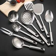 8-Piece Modern Stainless Steel Cookware Set - Cooking And Service Tools - Non-Stick Pans, Dishwasher - Perfect For Home Chefs And Cooking Enthusiasts - Essential For Holiday Life/Kitchen Essentials/Smooth Cookware/Durable Cookware,Kitchen Essentials,Kitchen,Quick Ship Items - 銀色 - 查看 2