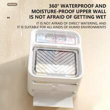 1pc Wall-Mounted Tissue Box, Waterproof Toilet Paper Holder, Bathroom Tissue Roll Dispenser, Facial Towel Storage Box, Suitable For Bathroom, Kitchen, Christmas, Mother's Day, Valentine's Day Gift - Multicolor - View 10