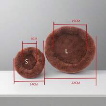 1 件超柔软毛绒宠物床 - 舒适温暖的仓鼠睡窝，带防滑底部和隔热垫，非常适合豚鼠和其他小动物，圆形蓬松多彩设计