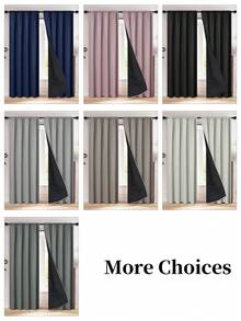 1 pezzo Tenda oscurante tinta unita con fodera termica isolante, design con passante superiore, adatta per soggiorno, camera da letto, cucina, bagno, decorazione della casa