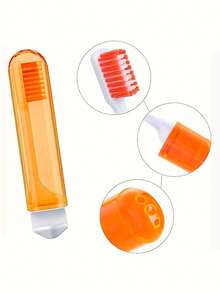 6pcs Foldable Travel Toothbrush Set With Storage Case, Medium Hardness Nylon Bristles, Unscented, Suitable For Men And Women, Manual Toothbrush Set, Portable For Travel, Camping, School And Home Use - Multicolor - View 9