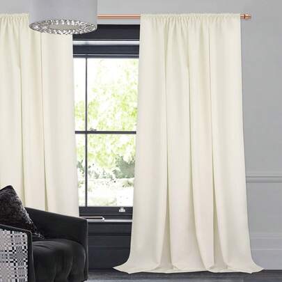 1-delig effen lichtfilterend gordijn 145x250 cm (meerdere maten), Rolni-stof; roedezak/clipringen/buisvormige beugel/railhaken; op maat gestikte randen; UV-bescherming, privacy- en schitteringsbescherming; minimalistische moderne gordijnen voor woonkamer, eetkamer, studeerkamer, kantoor - eenvoudig te installeren raamdecoratie