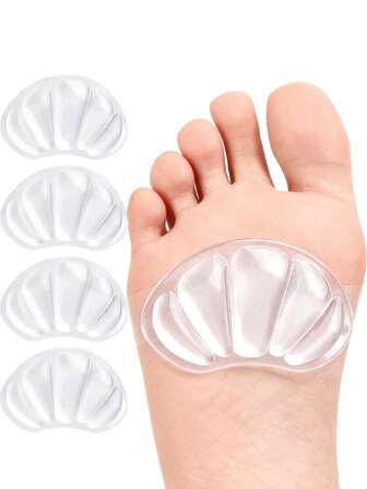 1 双硅胶男女鞋垫，防滑缓冲鞋垫，带后跟垫和前脚垫，软凝胶鞋垫，鞋底保护垫
