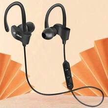 无线蓝牙运动耳机跑步立体声音乐耳机通用迷你挂耳式耳挂式耳机HIFI - 黑色 - 查看 1