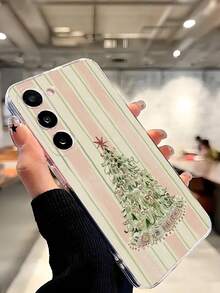 1个圣诞树、条纹蝴蝶结、五角星图案软手机壳，兼容、荣耀、红米、三星Galaxy A04e/12/A13/A14/A34/A50/A52/A53/A54/S21/S22/S23/S24/S25/S25 Ultra、6A/7A/8A、12T/13T，国际版，非国内版 - 無色 - 查看 7