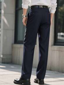 Men's Breathable Soft Straight Business Casual Pants Slim Suit Pants Loose Simple
