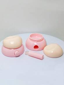 迷你可爱唇彩罐配柔软硅胶唇刷口红分装瓶，便携式旅行唇膜分装罐，适用于 3.5g（0.12oz） - 彩色 - 查看 6