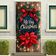 35.4 Inch X 70.8 Inch (90cm X 180cm) Christmas Decorative Banner - No Power Needed - Party Supplies - Holiday Decor - Multicolor - View 3