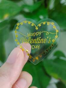 500pcs/Roll Valentine's Day Stickers Heart Labels Foil Stamping "I Love You" Heart Shaped Transparent Stickers For Gift Wrapping, Envelopes, Flowers, Love Letters, 1 Inch Valentine's Day Seal Stickers Scrapbook Supplies Scrapbook Stationery