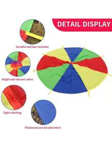 1pc 2m/3 Meters/3.6m Foldable Rainbow Parachute, Gymnastics Outdoor Training Equipment