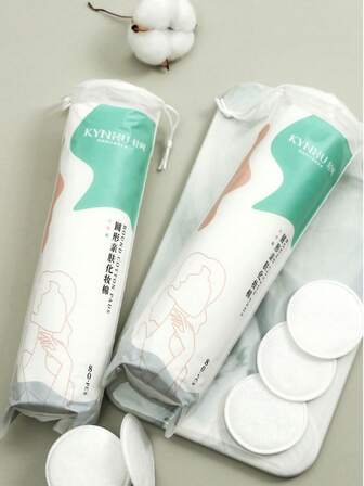 80PCS Bagged Pure Cotton Makeup Remover Pads For Personal Facial Skin Cleaning, Thick Round Interlayer Makeup Remover Pads, Specially For Facial, Eye And Lip Makeup Removal