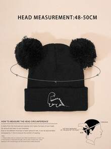 1pc Plush Dinosaur Embroidered Knit Hat, Y2K Style Children Outdoor Casual Versatile Winter Beanie, Suitable For Daily Wear - Knitted Hat - View 9