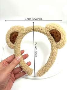 Plush Cat Ear Headband Retro Leopard Print Hair Scrunchie Cute Holiday Accessories Fashionable Hair Clip Ribbon Hair Hoop - Multicolor - View 7