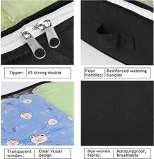 4 Pack Under Bed Storage, 90L Collapsible Closet Containers Organizers And Under Bed Storage Bins, Underbed Storage Bags For Wrapping Paper,Blanket,Towels,Clothes,Comforter,Sweaters,Linen Sheets - màu đen - Xem 4