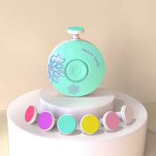 1pc AAA Battery Powered Baby Nail Clipper, Newborn Nail Trimmer Set With 6 Grinding Heads, Ergonomic Handheld Electric Manicure Kit, MQ-800, Suitable For Infants, Children And Adults - Mint Green - View 11