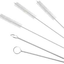 1PC Stainless Steel Cup-Style Straw Cleaning Brush, With Nylon Bristles On A Narrow Tube, For Reusable Straw Cleaner, Suitable For 40/30/20 Oz Glass Cups, For Flexible Pipe Cleaner For The Straw And Nozzle, Durable And Rust-Proof Cleaning Brush, Easy To Use And Clean, Very Suitable For Stainless Steel, Plastic And Silicone Straws. - Bạc - Xem 6