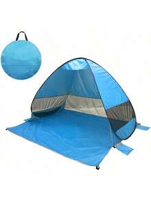 BS-26 Carpa de Playa, Refugio de Sol de Playa Up Carpa de Sombra de Playa, Refugio de Sol Cabaña 2-3 Personas Protección - azul claro - Ver 7