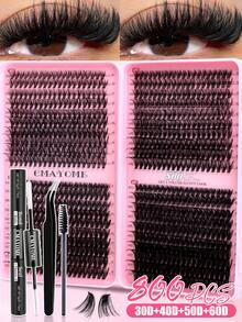 CMAYOME 800pcs Eyelash Extension Kit, DIY Eyelash Extension Set, 30D+40D+50D+60D (9-18mm) Individual Lash Cluster Kit, D Curl Eyelash Extension Set, Includes Glue, Sealant And Eyelash Extension Tools, Suitable For Daily Use, Parties, Travel, Or As A Gift For Family And Friends, Eyelash Clusters, Eyelash Glue, Colle Faux Cils Duo. - Multicolor - View 12