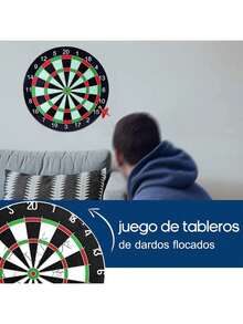 AI-PIKA Juego de Dardos,Dardos y Dianas, 6 Darts de Punta de Acero Ultra Precisos,18 Pulgadas de Diámetro,Adecuado para Deportes de Ocio,de Competencia - 1 - Ver 4